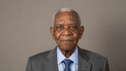 Portrait of Elderly African American Man in Suit, Wisdom, Dignity, Life Experience and Timeless Character Concept
