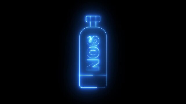 Glowing neon Nitrous oxide icon isolated on black background. Nitrous oxide tube icon animation. 4k video animation.