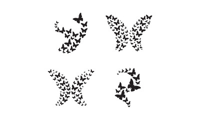 Flying Butterfly Silhouette Collection