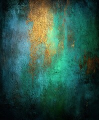 Obraz premium Abstract Texture Canvas: An artistic abstract texture, a canvas of colors, blending shades of gold, teal, and blue, creating a sense of depth and artistic expression.