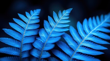 Vibrant blue fern fronds