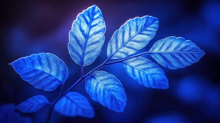 Vibrant Blue Leaves in Soft Focus