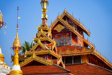Viharn of the Wat Hua Wiang in Mae Hong Son, Northern Thailand