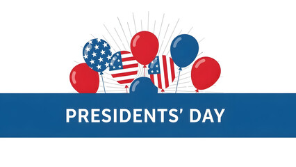Presidents Day balloons in red white and blue colors president day 2026 America Presidents' American