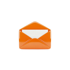 Orange envelope with blank white letter