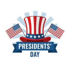 Presidents Day with hat American flags president day 2026 America