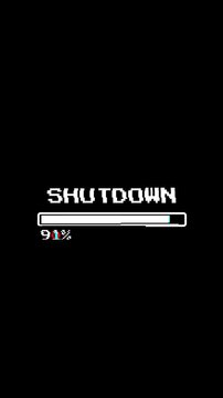 Shutdown loading bar pixel art 4k vertical suitable for tech, gaming, or nostalgic content.