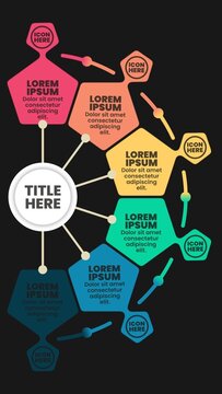 Social Pointer Data Infographic Colored Hexagons