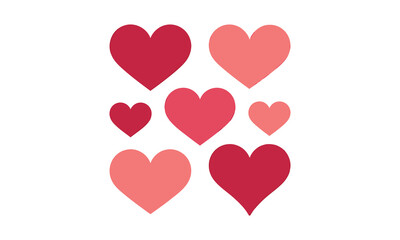 Romantic Heart Shape Icons Set
