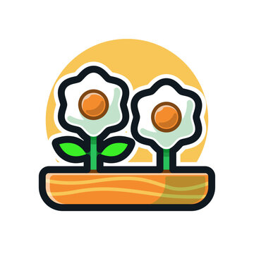 Cute Blossom Flowers Digital Illustration