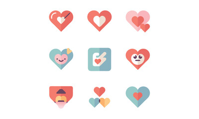 Love Reaction Icons Set