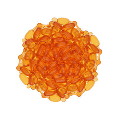 Pile of Vitamin E soft gel pills