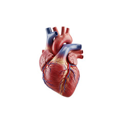 Realistic heart anatomy study on Transparent Background