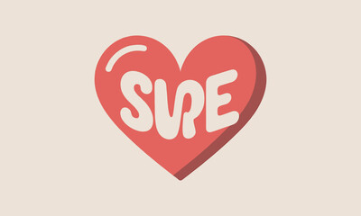 Cute Love Heart With Text