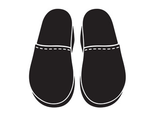 New Clogs shoes Icon in silhoouette white background.