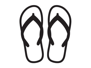  New Sandals Icon Icon in silhoouette white background.