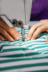 Fashion uniform Clothing Factory Manufacturing Process Showing Sewing, Quality Control Inspection,...