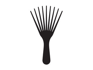 Pick Comb in silhouette white background۔.