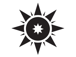  Solar Gleam icon in silhouette white background.