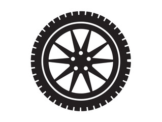 Split-Spoke Wheel icon in silhouette wgite background..