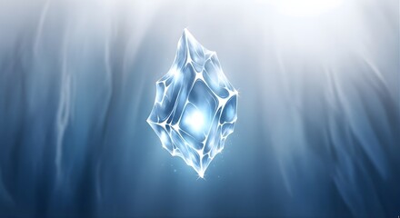 Abstract Floating Blue Crystal ICE in Ethereal Mist 4K wallpaper