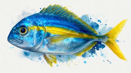 tropical fish on a blue background