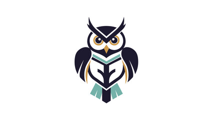 Modern stylized owl logo illustration symbolizing wisdom, intelligence, and learning, ideal for educational institutions, consulting firms, or creative branding