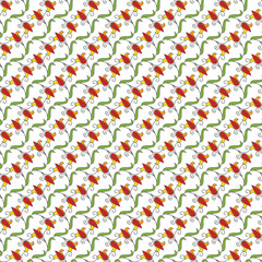 Colorful Floral Tulip Pattern Seamless Design for Textile, Wallpaper, and Home Decor