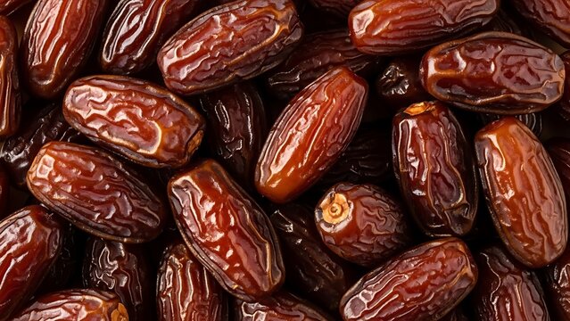 Texture Background of Sweet Dried Medjool Dates for Healthy Food and Ramadan Traditions