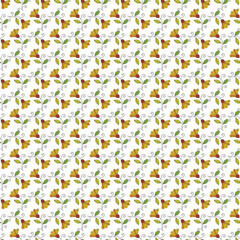 Bright Floral Pattern With Yellow Flowers And Green Leaves For Seamless Textile Design And Wallpaper