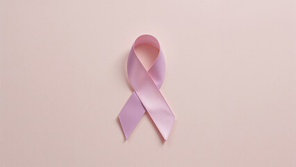 Pink ribbon symbolizing breast cancer awareness and support