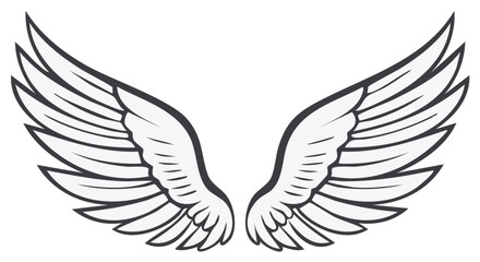 Obraz premium Stylized Angel Wings Illustration for Design and Decoration