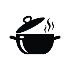 Kitchen Stockpot Clipart with Steam Professional Cooking and Recipe Design Element
