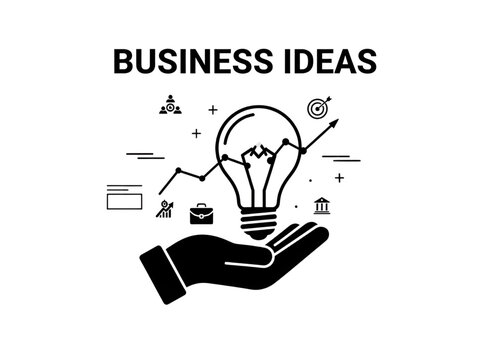 Hand Holding Lightbulb Illustrating Business Ideas