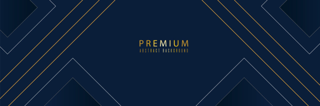 Modern luxury dark blue abstract wave background with shiny golden lines. Trendy style wave layers pattern element. simple design baground