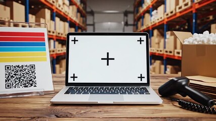 Warehouse technology for inventory management with barcode scanning and digital display - Powered by Adobe