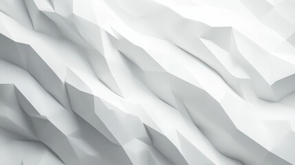 A close-up view of a white abstract geometric background with folded paper-like shapes