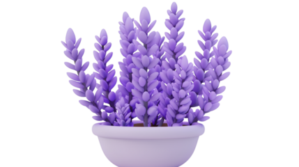 Lavender 3D render icon isolated on white background