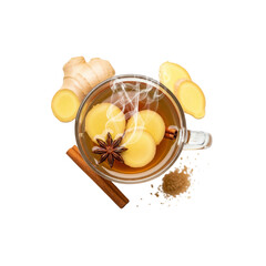 Ginger tea with cinnamon and star anise
