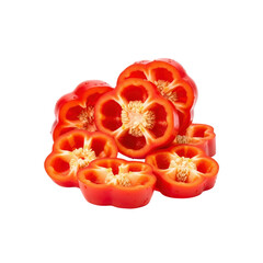 Sliced red bell peppers