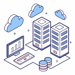 Cloud Computing SaaS Graphic Resources Vector Elements