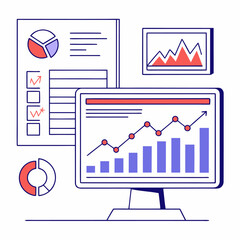 SaaS Analytics Dashboard Graphic Resources Vector Elements