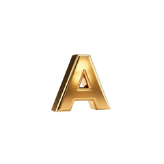 Golden letter A on Transparent Background