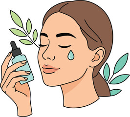 Skincare Serum Vector - Natural Beauty Treatment and Hydrating Facial Care Illustration