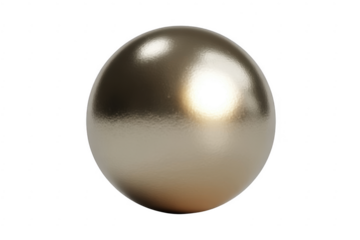 Large silver metallic sphere with reflection reflective isolated on a transparent background