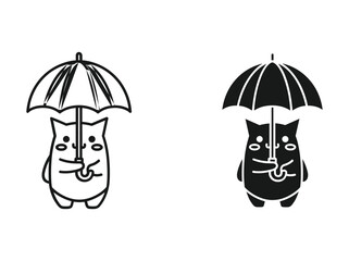 Cat holding umbrella in rainy day © Abulkalam