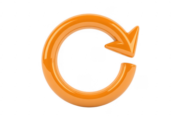 Orange reload orange reload symbol refresh circular arrow isolated on a transparent background