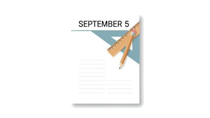 September 5th academic planning with essential school supplies and tools for effective learning and organization tasks