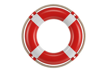 Red and white lifebuoy red lifebuoy isolated on a transparent background