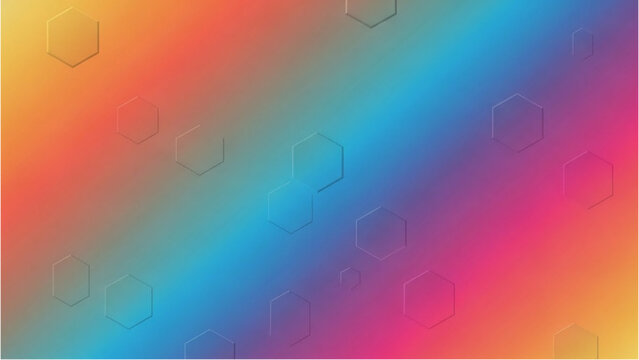 A vibrant abstract background featuring a colorful gradient with hexagonal patterns - Powered by Adobe